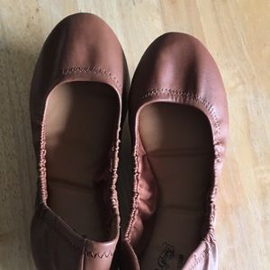 Brown slip on flats (elastic)